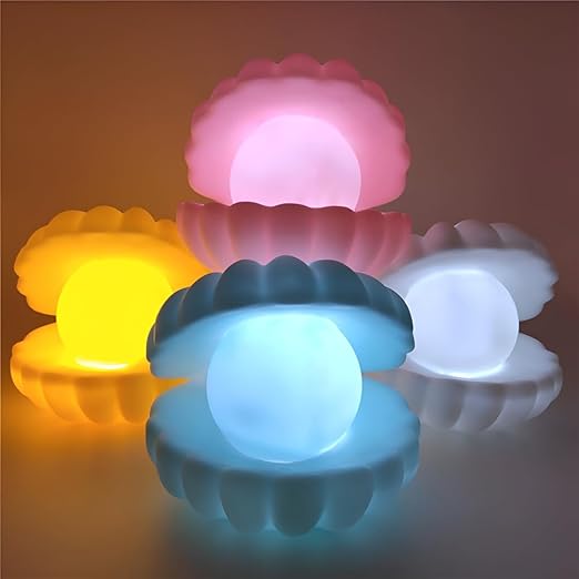 Beach Themed Pearl Shell Lamp Blue Only