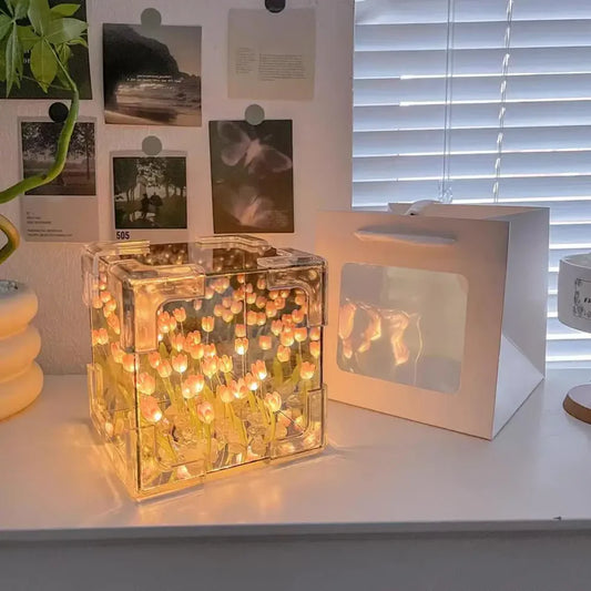 Tulip Night Lamp Mirror LED Decorative Nights
