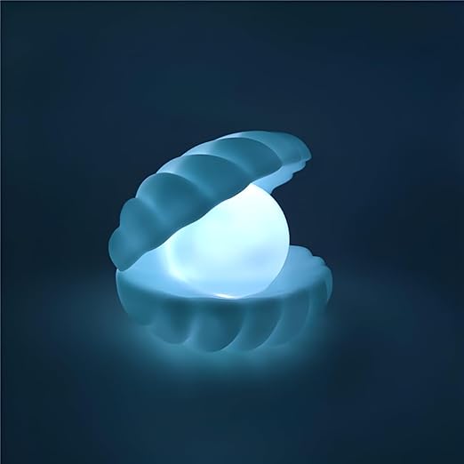 Beach Themed Pearl Shell Lamp Blue Only